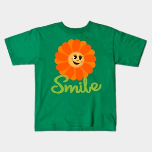 Old Time Vintage Smiling Flower Kids T-Shirt